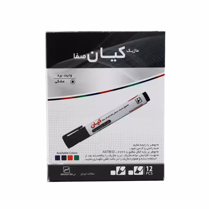 ماژیک وایت برد کیان مدل صفا بسته 12 عددی | چاوه