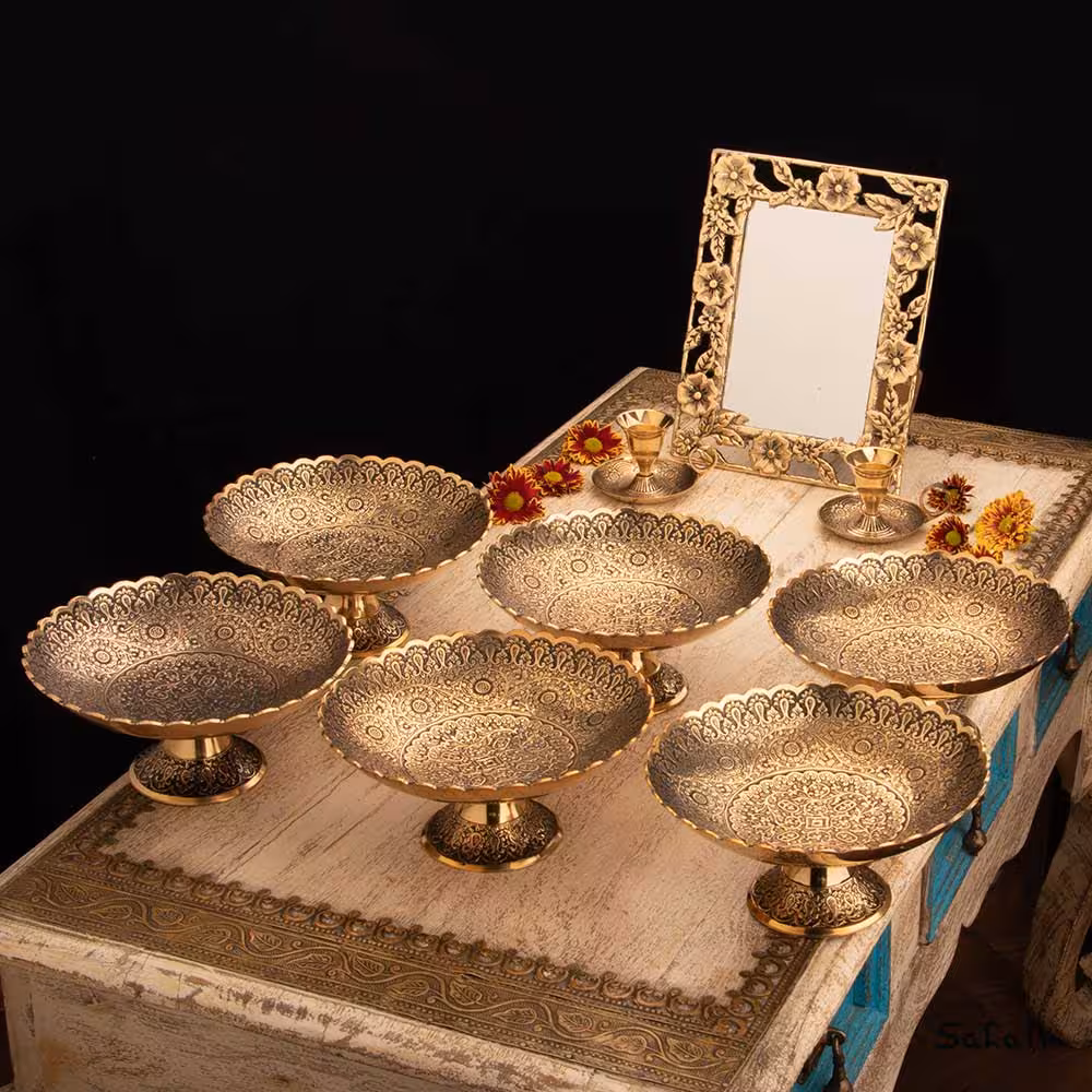 ست هفت سین برنجی طلایی کد 1013