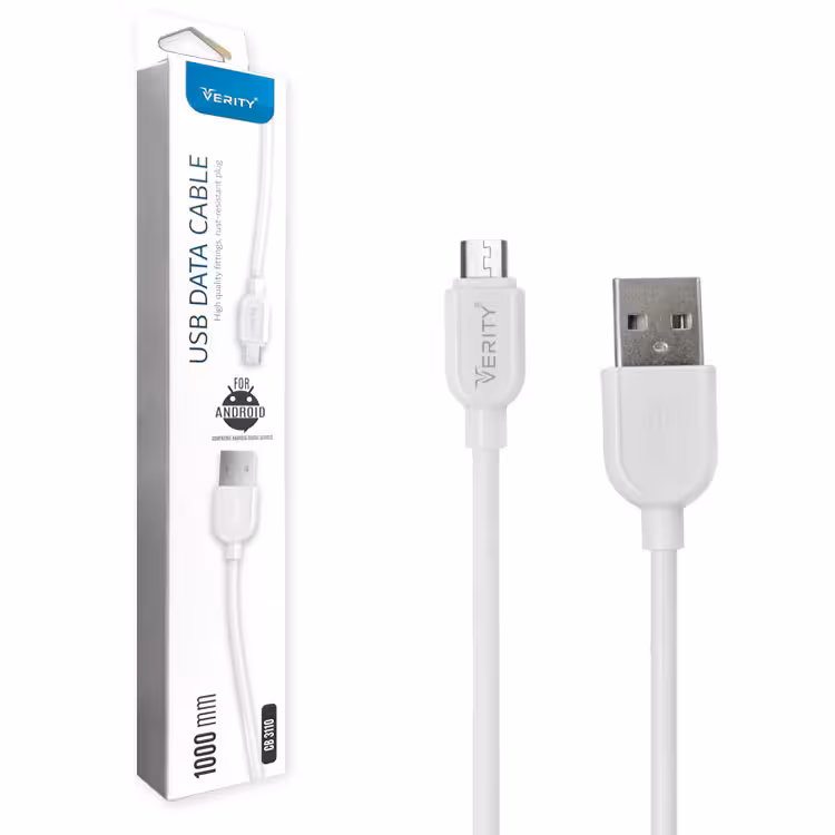 کابل دیتا و شارژ اندروید VERITY مدل 3110 سفید