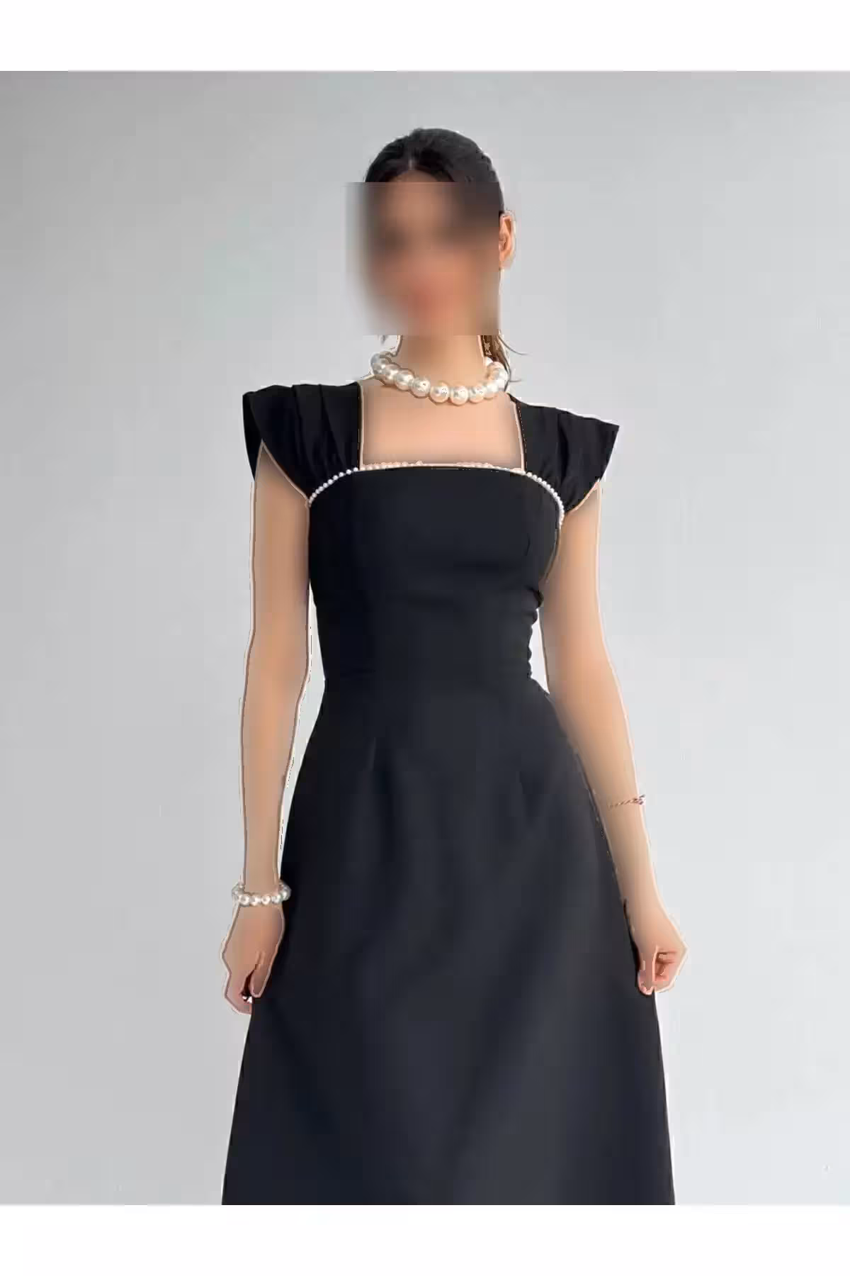 لباس مجلسی زنانه مشکی اصل ترک - 7828