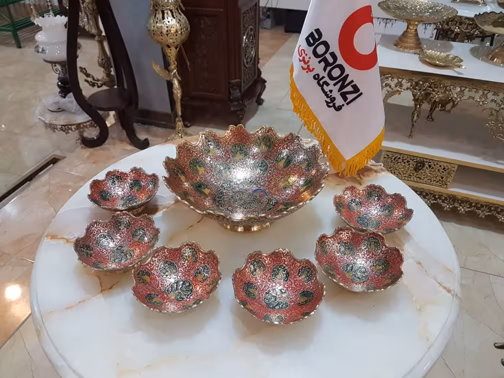 ست پذیرایی میناکاری برنجی