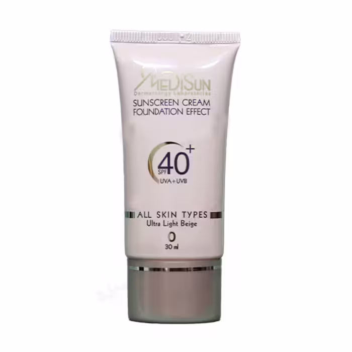 کرم ضدآفتاب با پوشش کرم پودری مدیسان انواع پوست  SPF 40