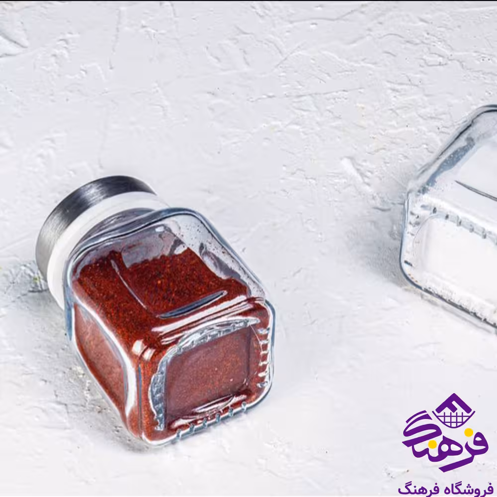 ادویه پاش کندی درب استیل سایز 8