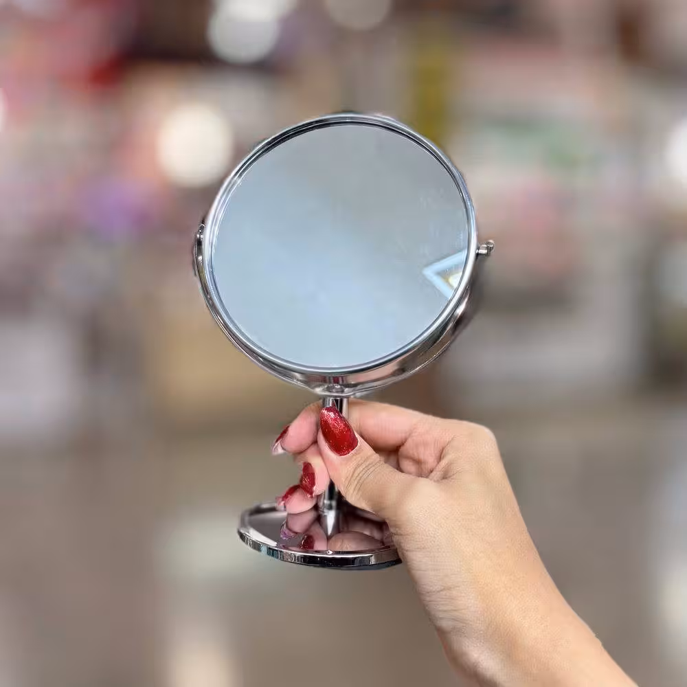 اینه فلزی رو میزی دو رو متوسط