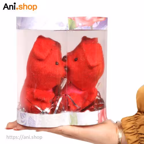 باکس طلقی طرح قلب عروسک خرسی