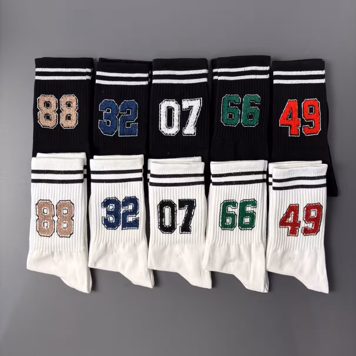 جوراب ساقدار دومینو نوشته دار سری اعداد