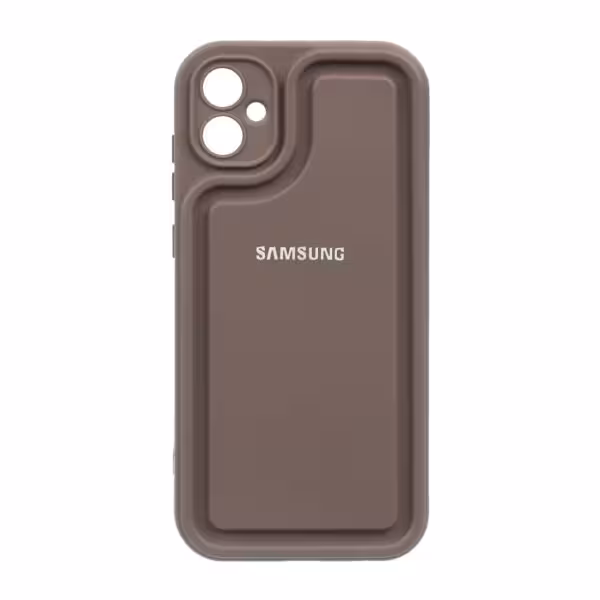 قاب Solid Case منحنی لوگو برجسته Samsung Galaxy A05 – قهوه ای-کد3966