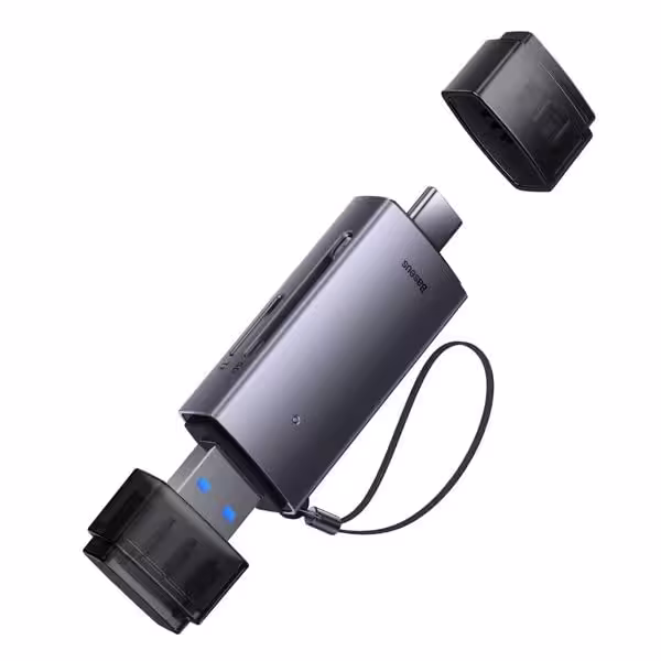 کارت خوان و رم ریدر بیسوس مدل Baseus WKQX060113 AirJoy USB-A &amp; Type-C to SD/TF Card Reader