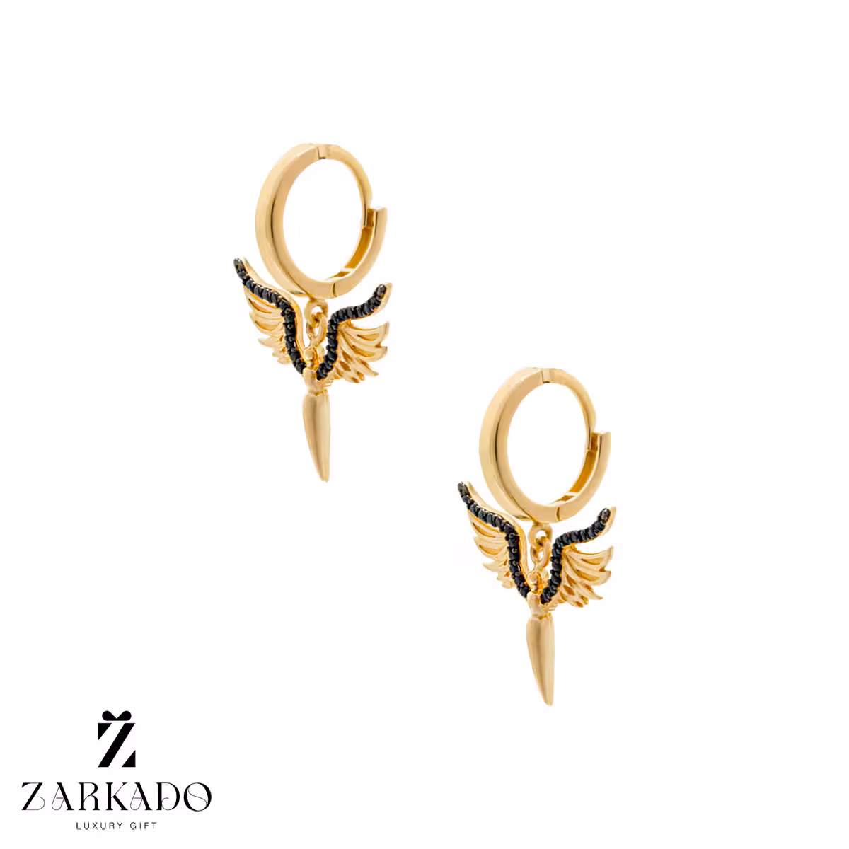 گوشواره حلقه ای آویز دار طرح فرشته کد E5486