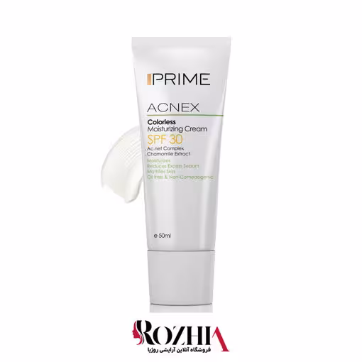 کرم مرطوب کننده SPF30 بی رنگ Acnex فاقد چربی پریم