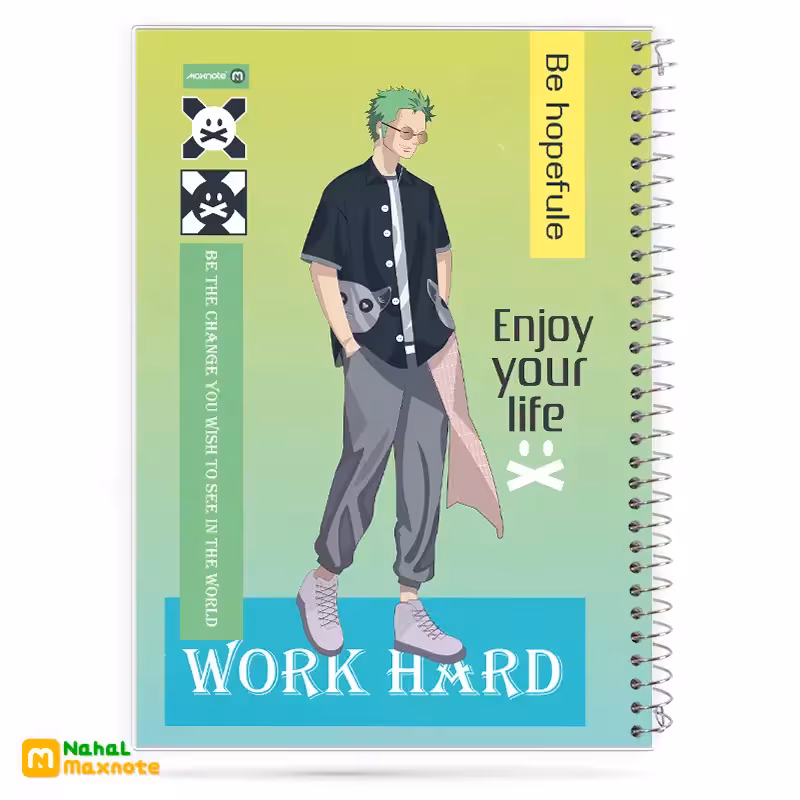 دفتر 100 برگ سیمی طلقی(لایف استایل) کد 9135.طرح 3