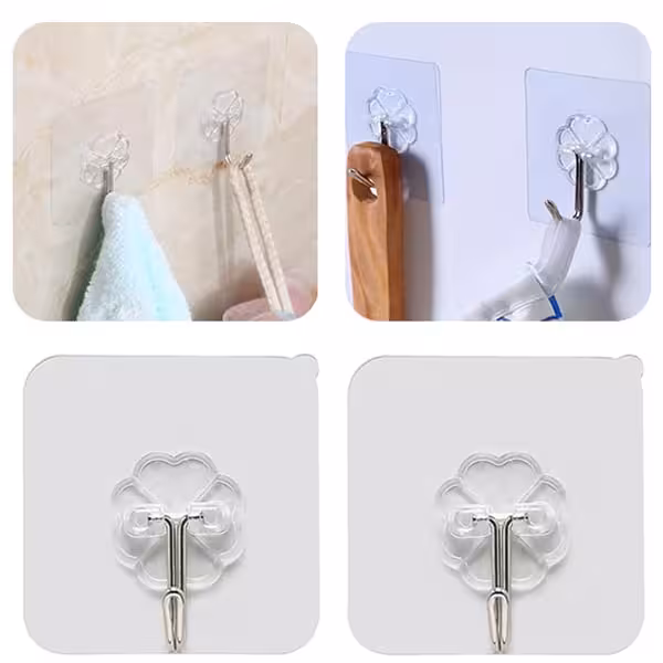 آویز قلاب دار چسبی دیواری 2 عددی