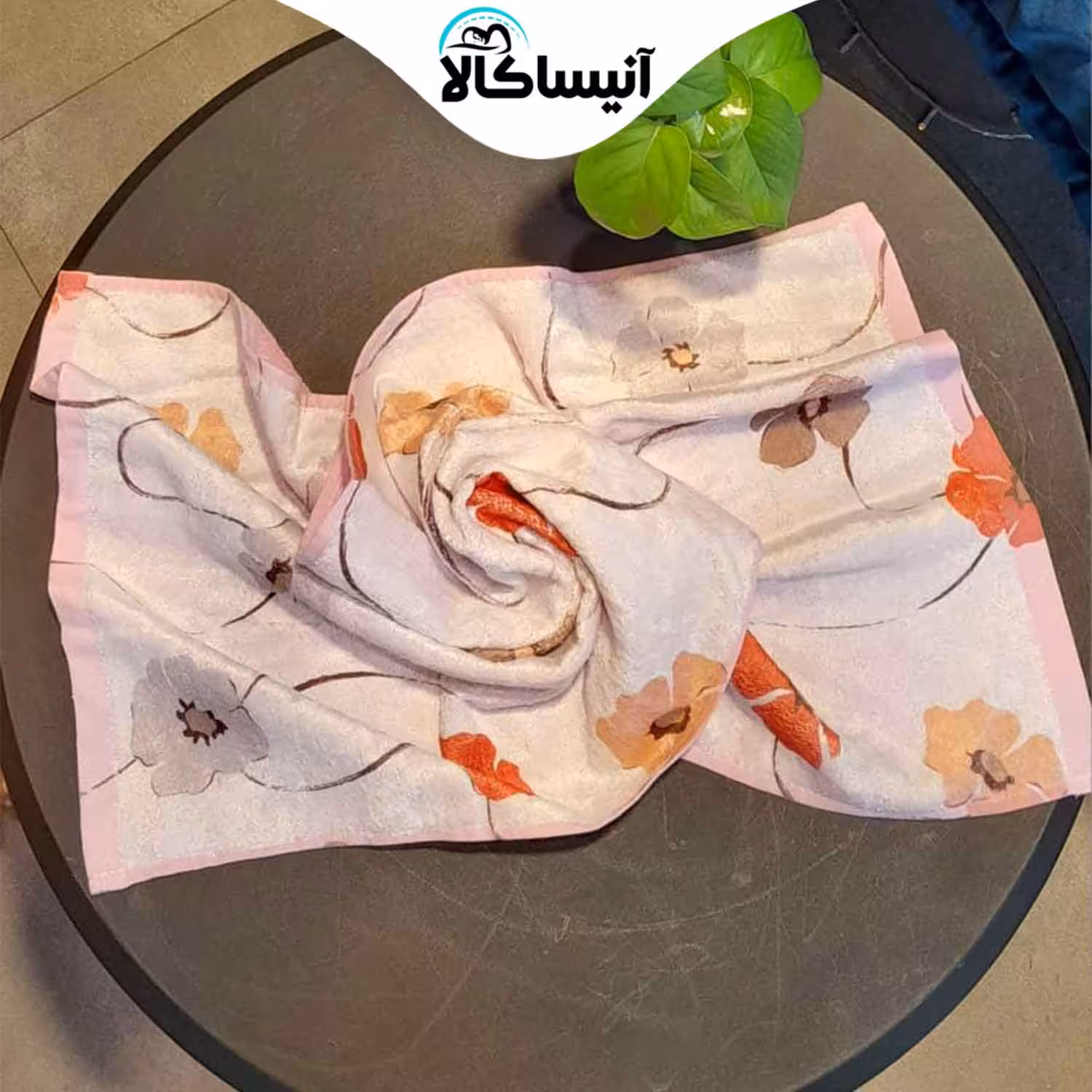 حوله دستی برق لامع مدل جونیور طرح گل شقایق