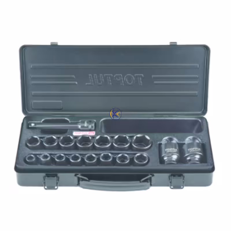 جعبه بکس 18 پارچه 1/2 کوتاه مشکی مدل GBA18360 تاپ تول TOPTUL