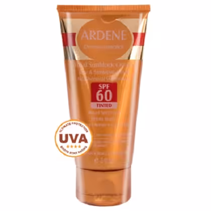 کرم ضد آفتاب فاقد جاذب های شیمیایی SPF 60 رنگی