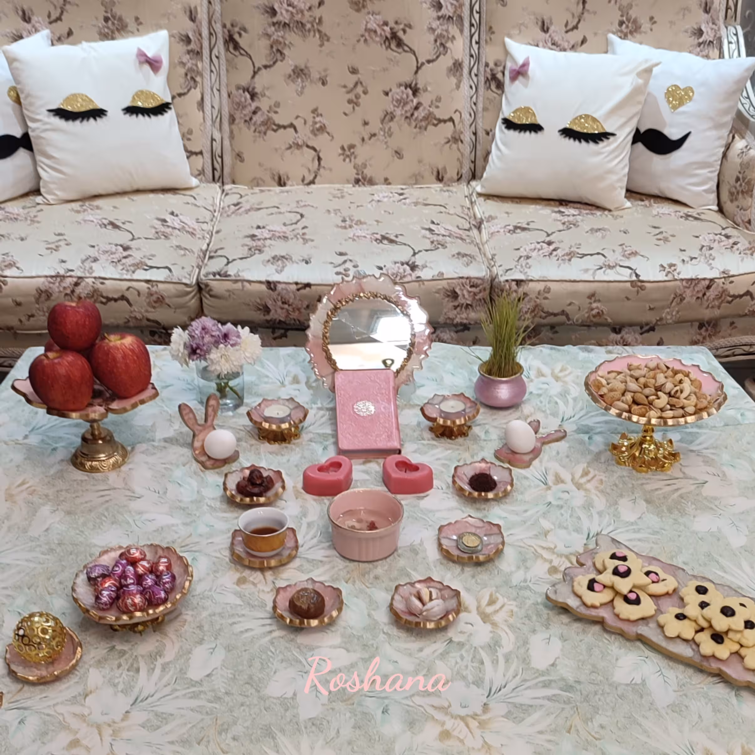 هفت سین رزینی صورتی