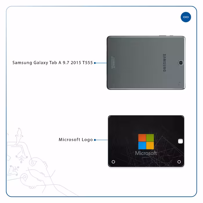 برچسب پوششی ماهوت مدل Microsoft-Logo مناسب برای تبلت سامسونگ Galaxy Tab A 9.7 2015 T555