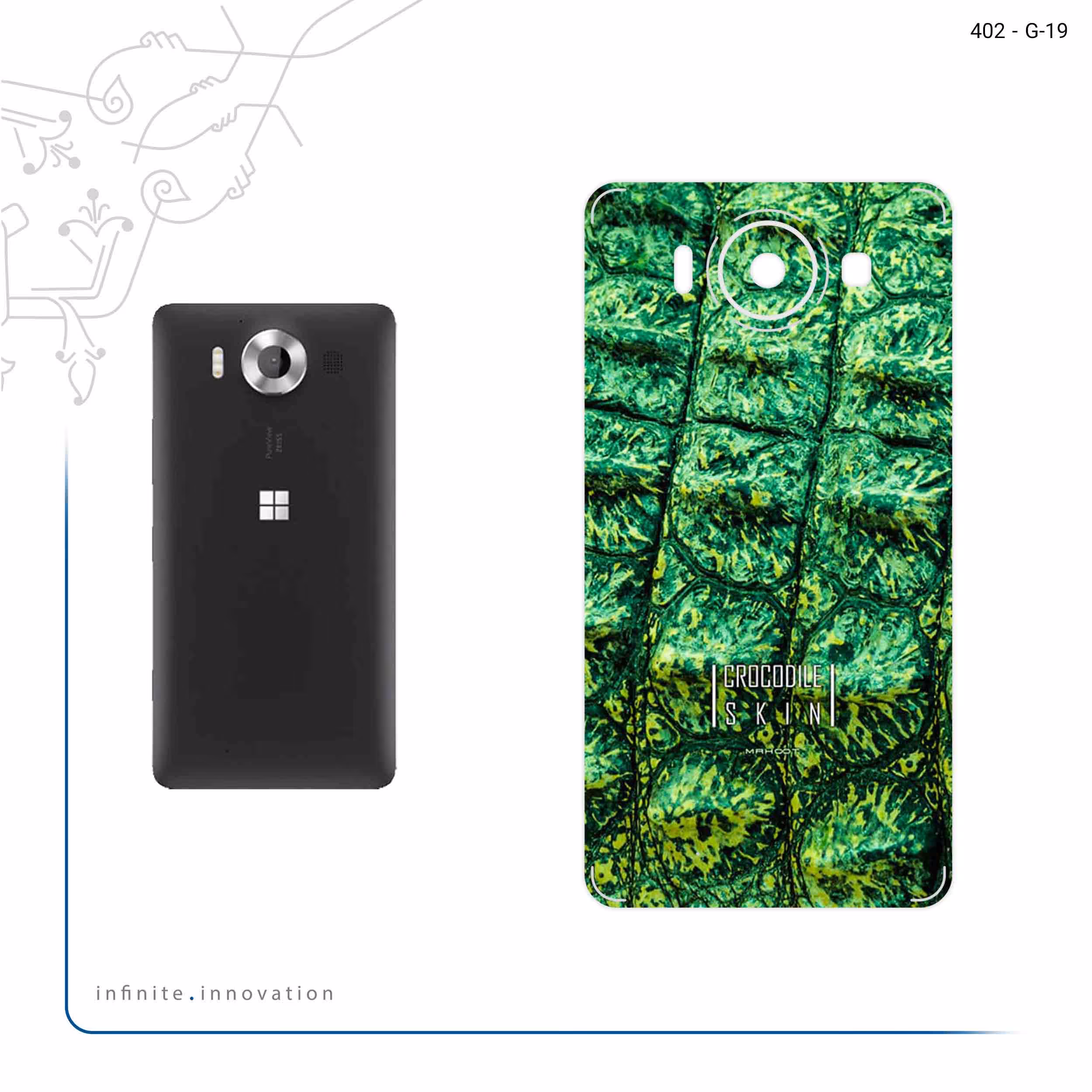 برچسب پوششی ماهوت مدل Crocodile Skin مناسب برای گوشی موبایل مایکروسافت Lumia 950