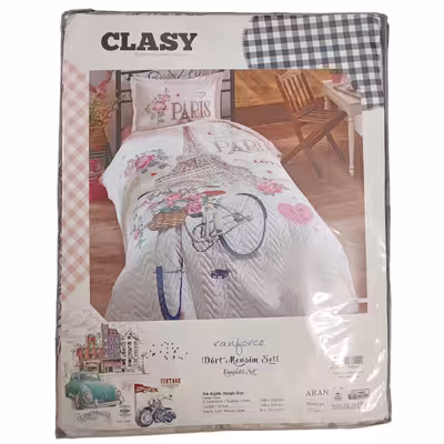 سرویس روتختی کلسی مدل Paris Love چهارفصل تک نفره 3 تکه