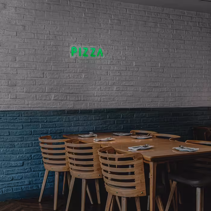 چراغ دیواری نئون دیزاین طرح Pizza-Text_GR