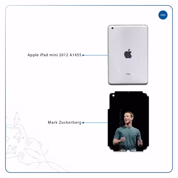 برچسب پوششی ماهوت مدل Mark Zuckerberg مناسب برای تبلت اپل iPad mini 2012 A1455