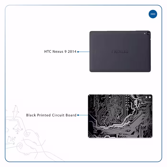برچسب پوششی ماهوت مدل Black Printed Circuit Board مناسب برای تبلت اچ تی سی Nexus 9 2014