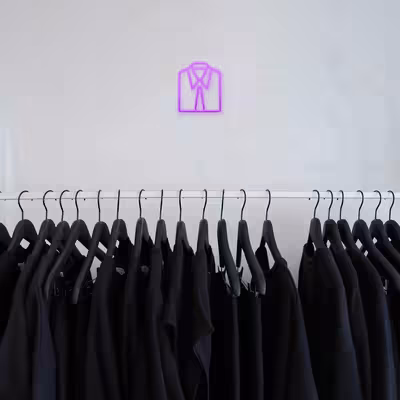 چراغ دیواری نئون دیزاین طرح Men-Clothes_PR