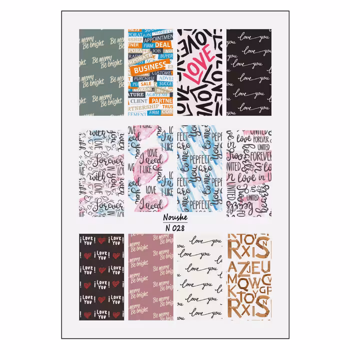 برچسب لنز ناخن مدل گلچین کد N03-N63-N64 مجموعه 24 عددی