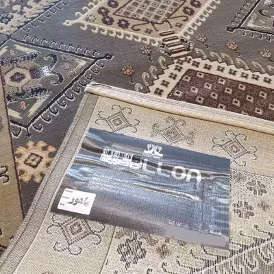 فرش ماشینی ساوین طرح 7706 زمینه گردویی