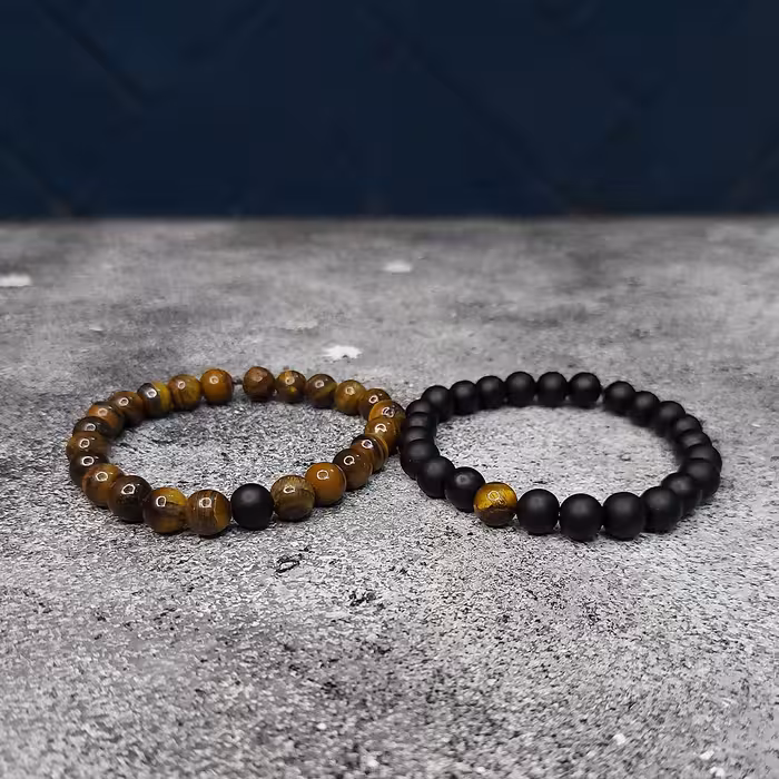 دستبند ناماسته مدل ست چشم ببر و اونیکس کد89 بسته 2 عددی