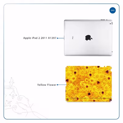 برچسب پوششی ماهوت مدل Yellow-Flower مناسب برای تبلت اپل iPad 2 2011 A1397
