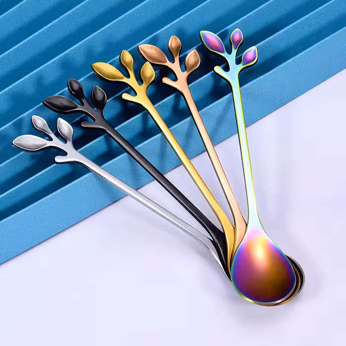 قاشق چای خوری مدل برگ کد 00670 مجموعه 6 عددی