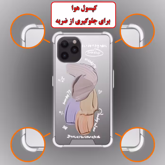 کاور لاین کینگ مدل آینه ایی نشکن طرح گواش مناسب برای گوشی موبایل اپل IPhone 12 pro Max