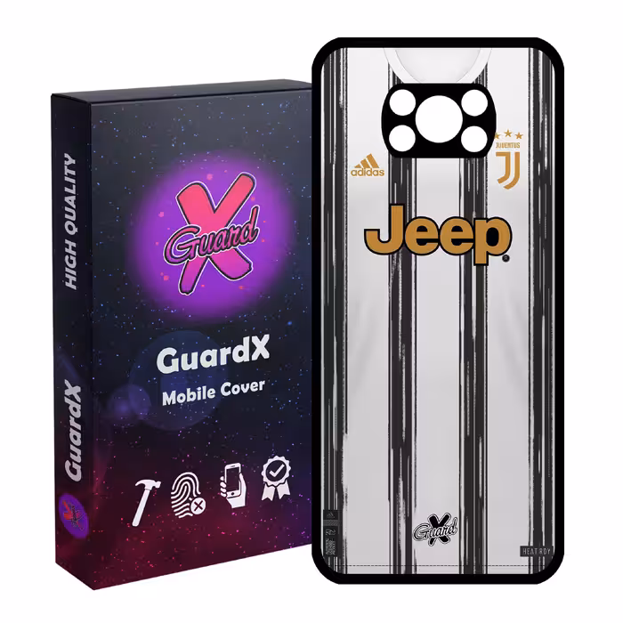 کاور گارد ایکس طرح یوونتوس مدل Glass10229 مناسب برای گوشی موبایل شیائومی Poco X3 Pro