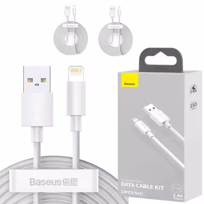 کابل تبدیل USB به لایتنینگ باسئوس مدل Simple Wisdom طول 1.5 متر