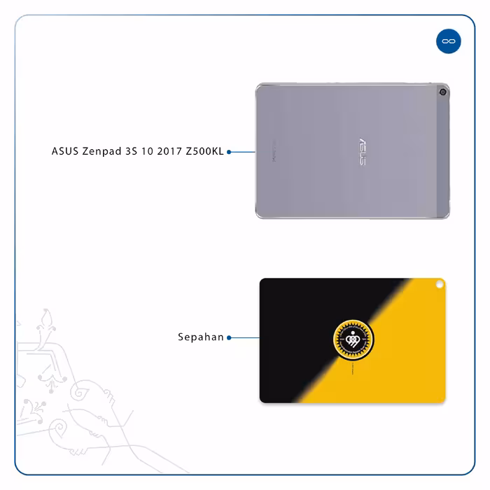 برچسب پوششی ماهوت مدل Sepahan مناسب برای تبلت ایسوس Zenpad 3S 10 2017 Z500KL