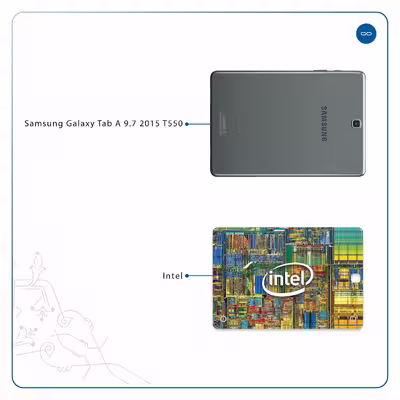 برچسب پوششی ماهوت مدل Intel Brand مناسب برای تبلت سامسونگ Galaxy Tab A 9.7 2015 T550