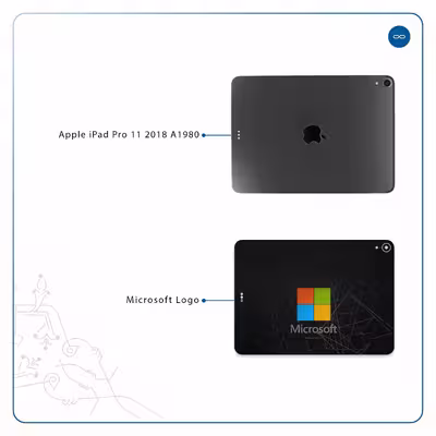 برچسب پوششی ماهوت مدل Microsoft-Logo مناسب برای تبلت اپل iPad Pro 11 2018 A1980