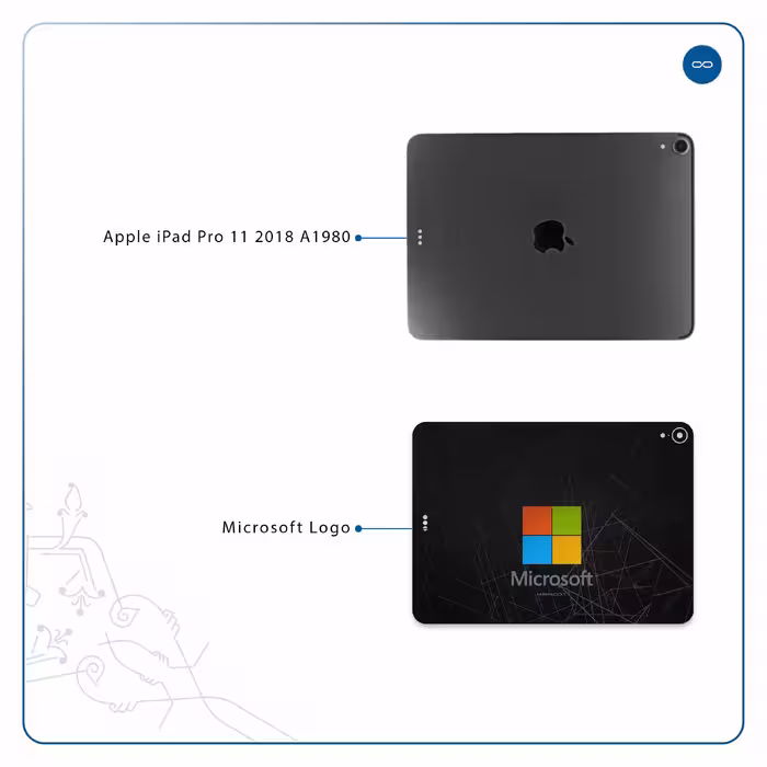برچسب پوششی ماهوت مدل Microsoft-Logo مناسب برای تبلت اپل iPad Pro 11 2018 A1980