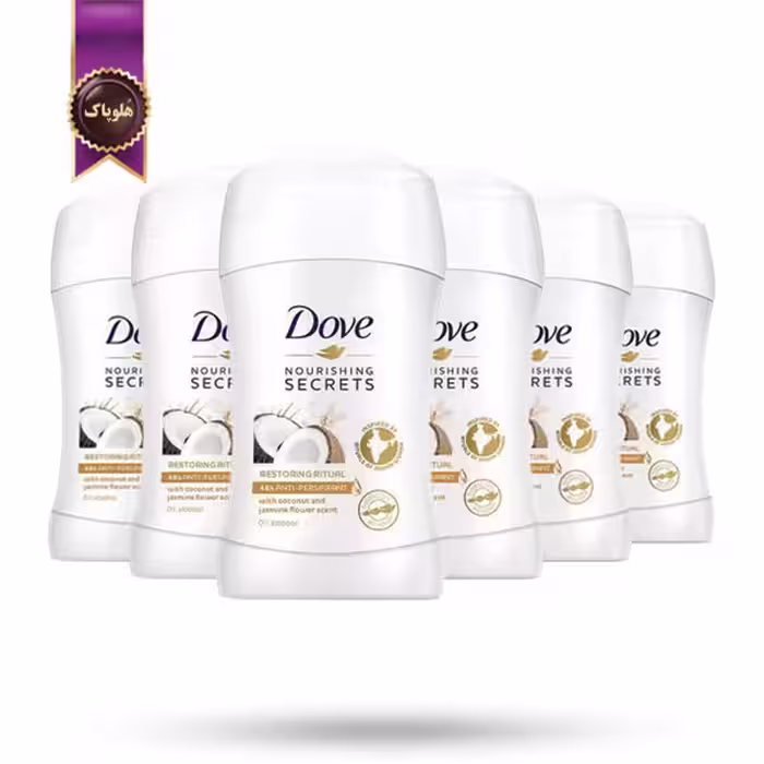 6 عدد مام استیک ضدتعریق داو Dove مدل عصاره نارگیل و یاسمن Nourishing Secrets حجم 40 میلی لیتر (اورجینال)