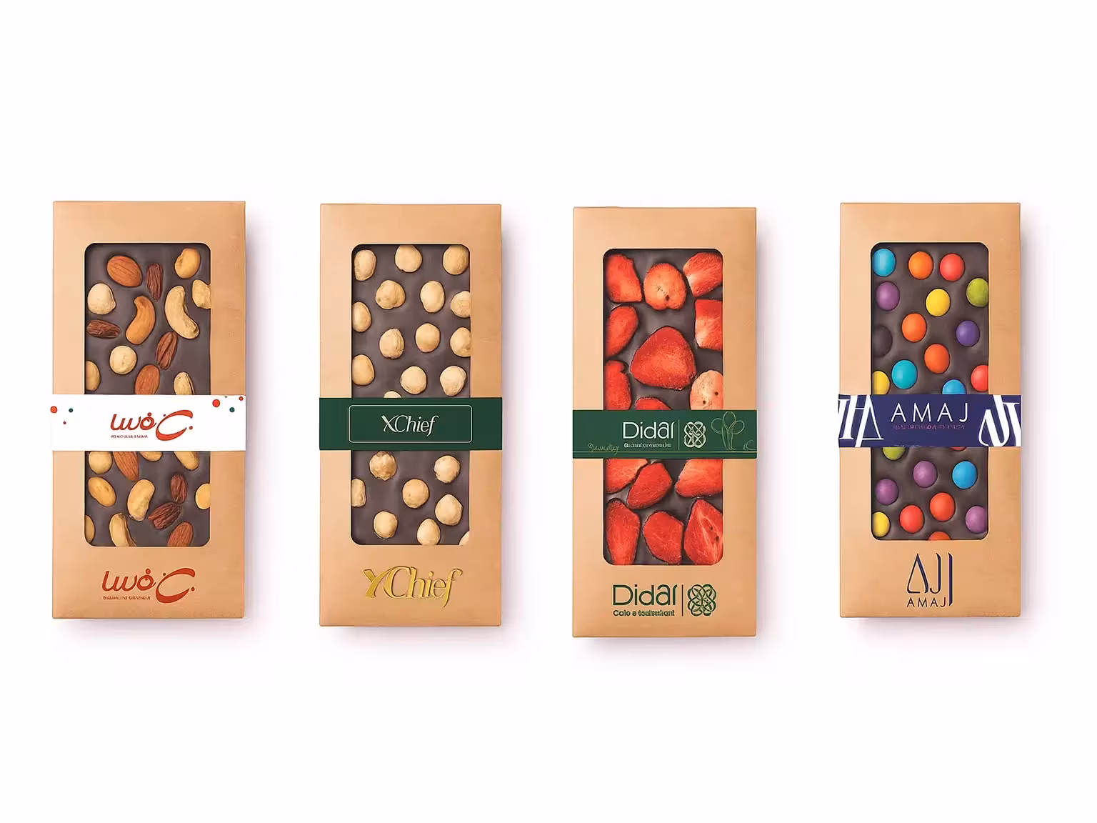 شکلات بار میوه ای و مغزدار