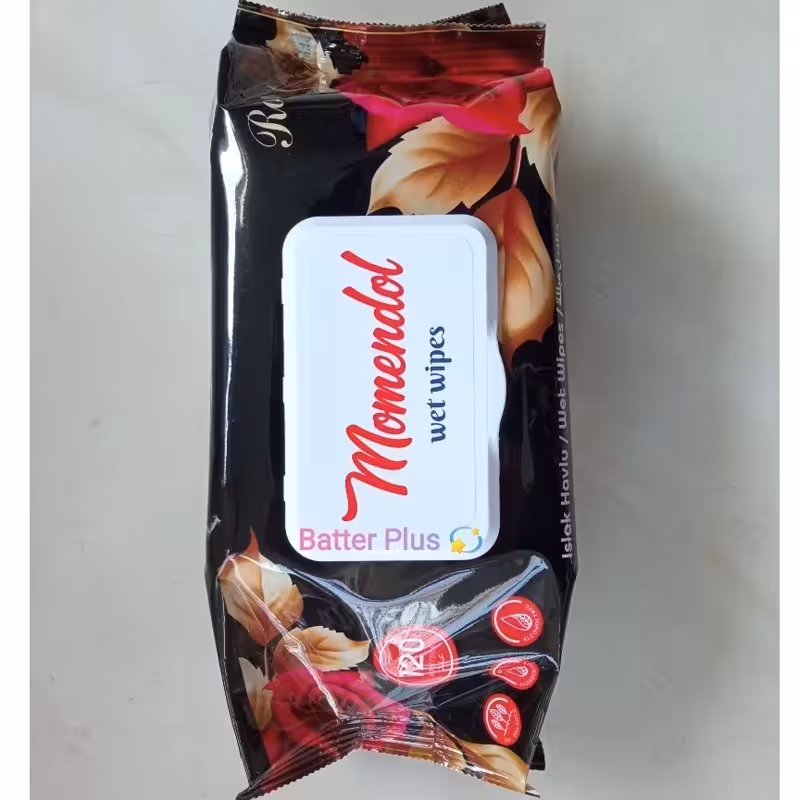 دستمال مرطوب momendol در دو رایحه رز و آلوئه ورا 120 عددی | amazonchi