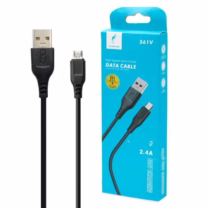 کابل میکرو یو اس بی فست شارژ Sky Dolphin S61V 2.4A 1m