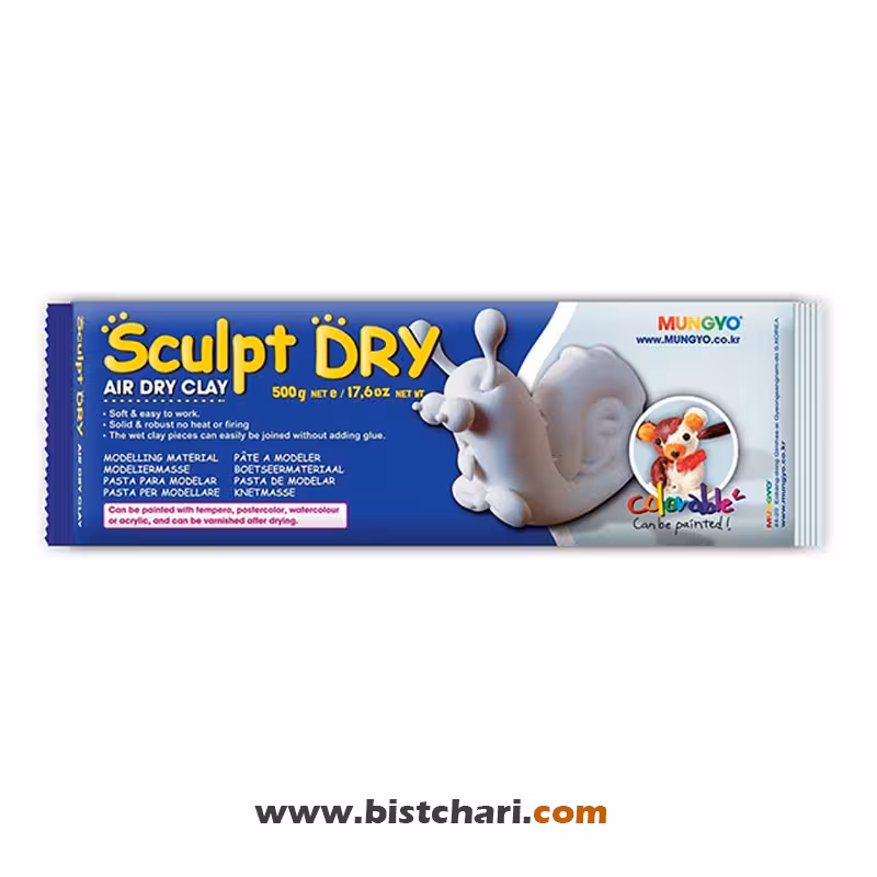خمیر مجسمه سازی هوا خشک Sculpt dry رنگ سفید برند مانگیو Mungyo