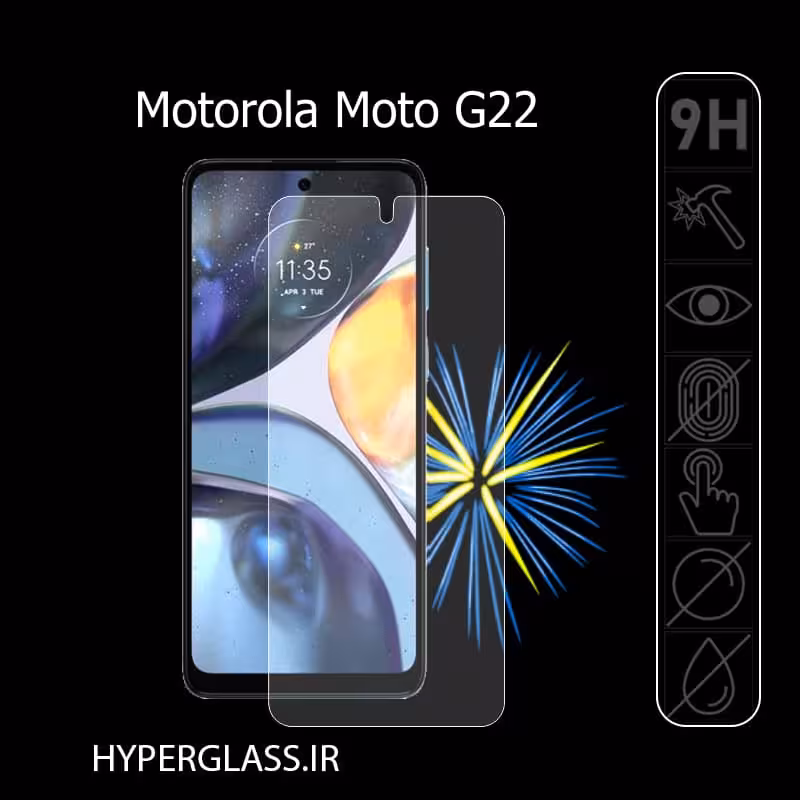گلس محافظ صفحه نمایش نانو بلک اورجینال گوشی موتورولا Motorola G22