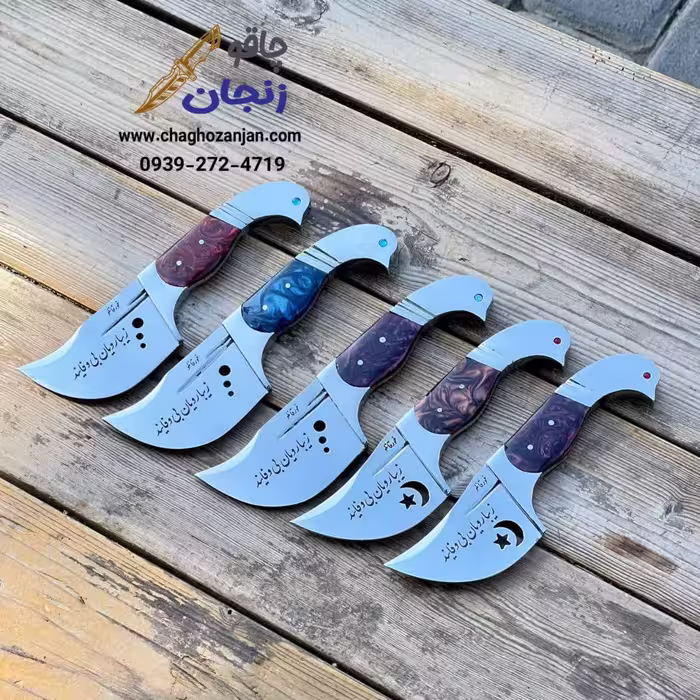 چاقو کپوری خفن زیبارویان براق گنجشکی با غلاف