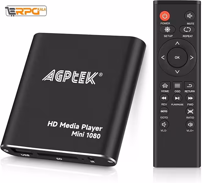 پخش‌ کننده دیجیتال چندرسانه‌ ای AGPTEK Mini با کنترل از راه دور