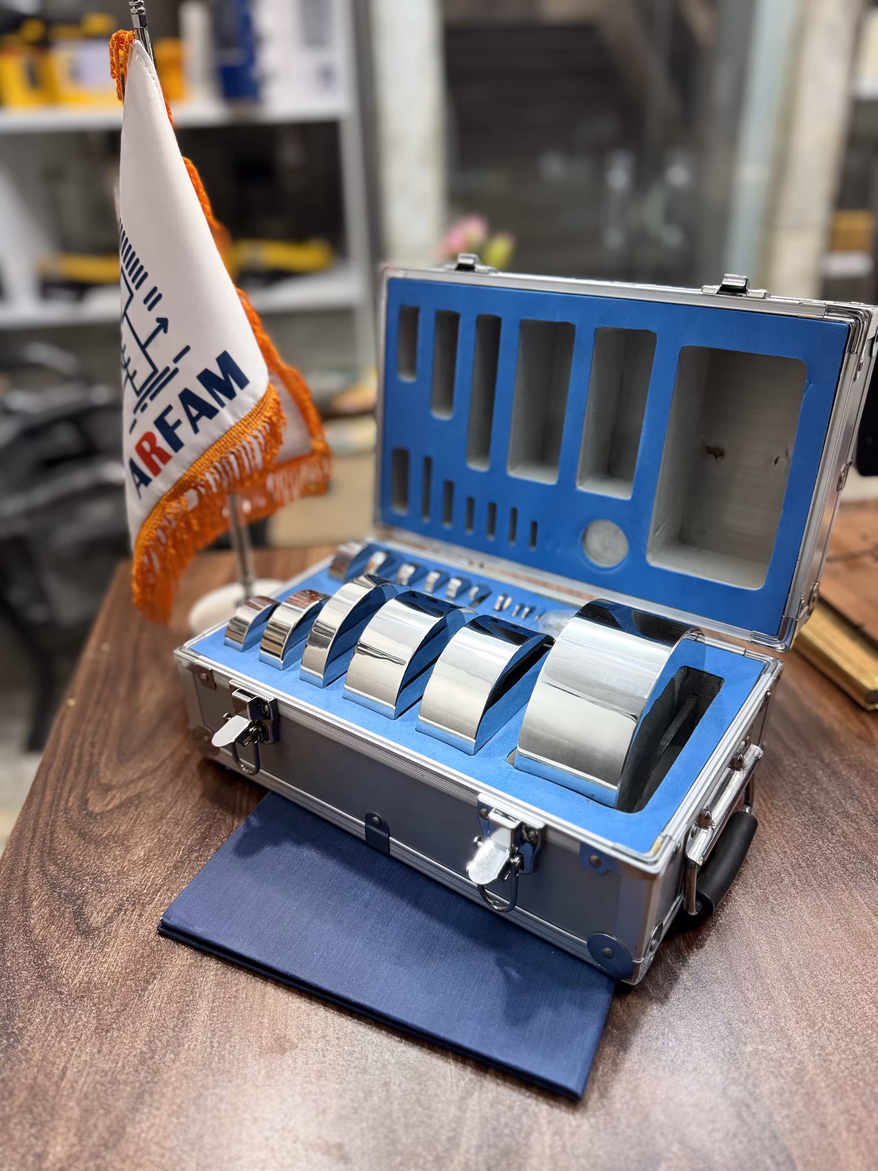 ست وزنه شیاردار 100 میلی گرم تا 5 کیلو استیل کلاس F1