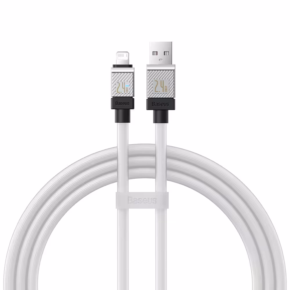 کابل شارژ USB به لایتنینگ بیسوس مدل CoolPlay CB000044 CAKW000401 طول 1 متر توان 2.4 آمپر