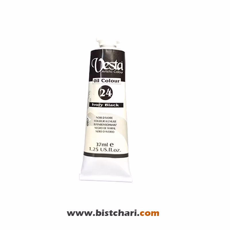 رنگ روغن رنگ Ivory black کد 24 برند وستا Vesta
